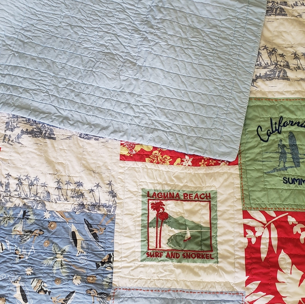 Pottery Barn. TWIN Island Patchwork Quilt - Picture 5 of 8